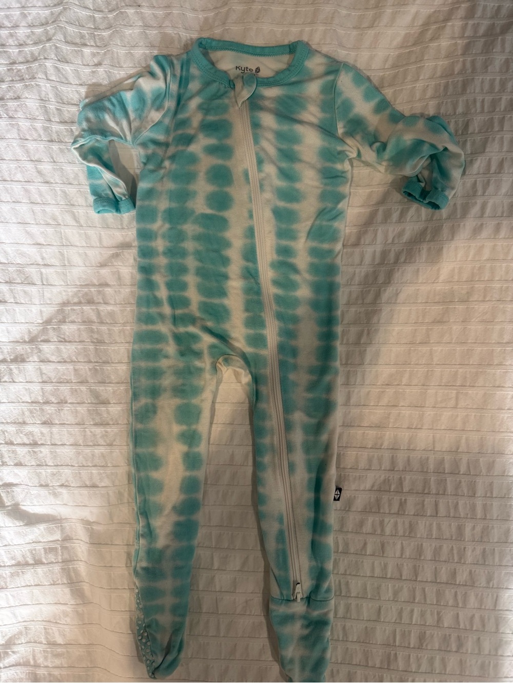 Kyte Baby Teal Tie-Dye Footed One-Piece Pajamas